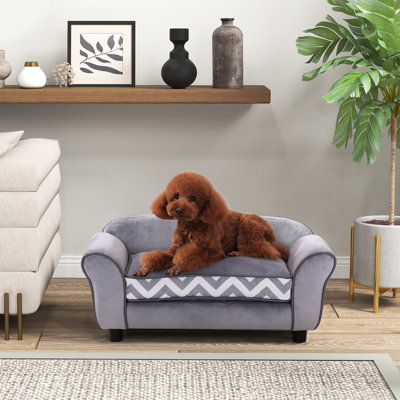 Dog Sofa Cat Couch Bed for XS Dogs with Removable Sponge Cushion