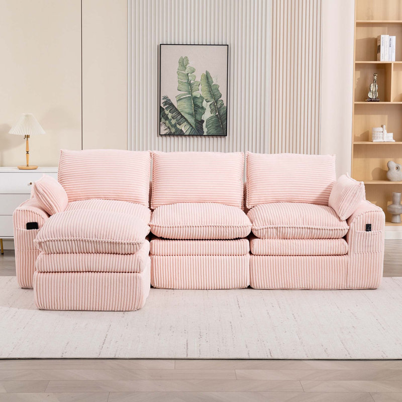 Canapé modulaire Boneless, Rose