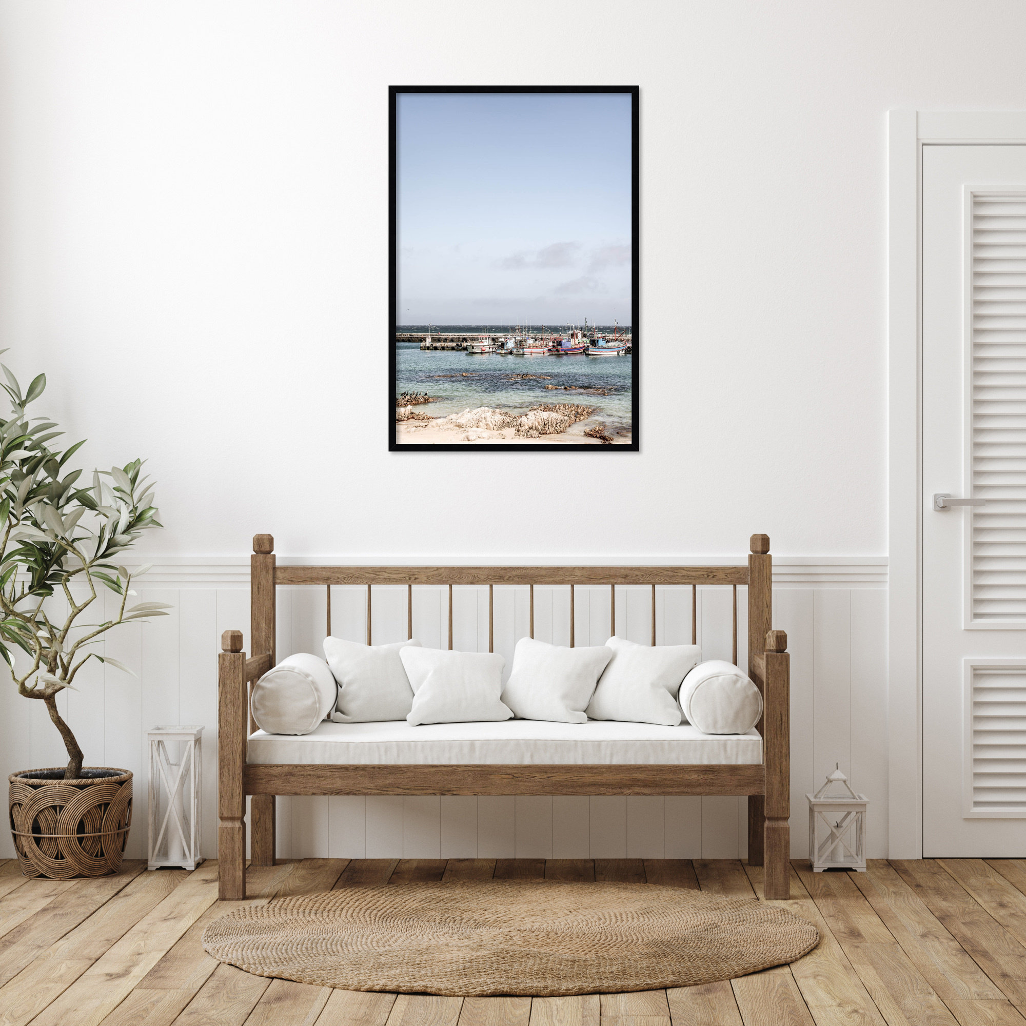Kalk Bay Beach by Shot by Clint Wood Framed Wall Art Print, 41" H x 28" W, Black