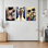 Ensemble de 3 tableaux sur toile représentant des accessoires de mode et une femme élégante