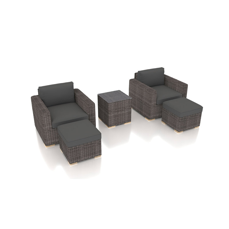 Dune Outdoor 5 - Piece Conversation Set, Canvas Charcoal Sunbrella® Canvas