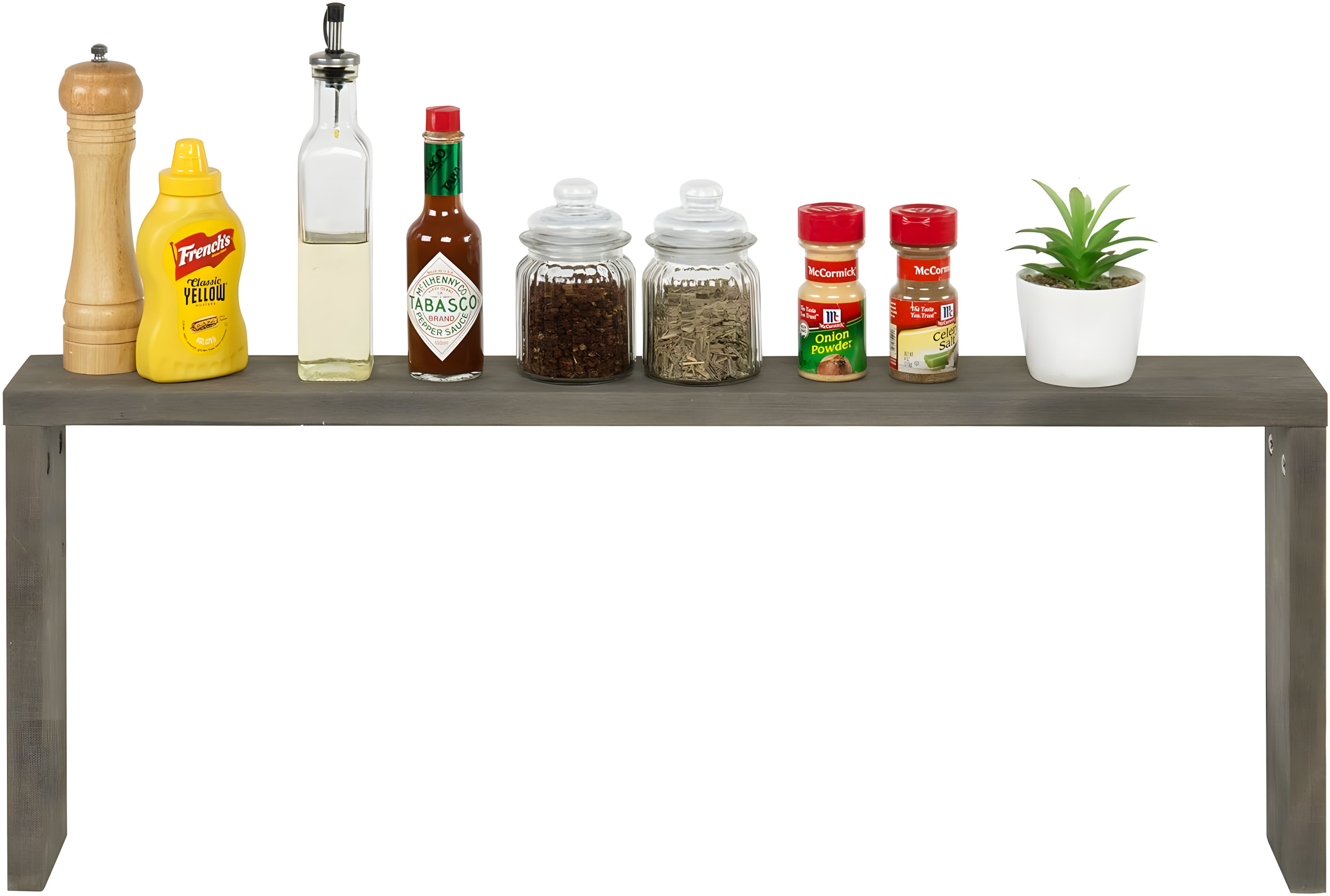 One Allium Way® Over The Stove Spice Shelf, Rustic Wood Stove Top Shelf ...