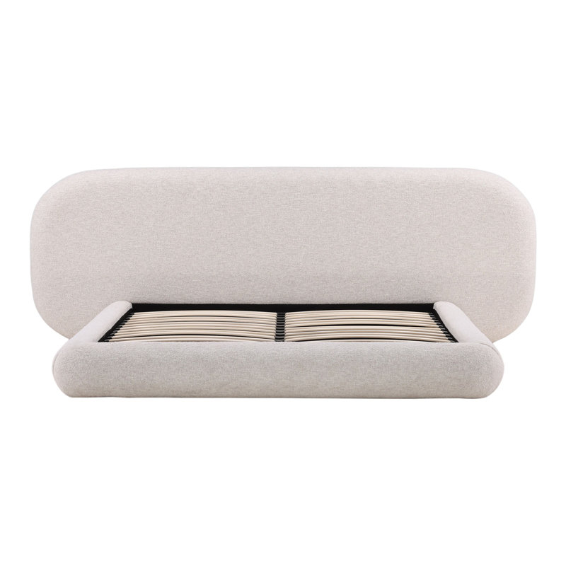 Lit plateforme tapissier Ringo, Kaia Snow, Très grand