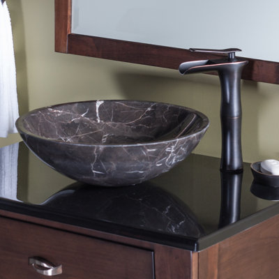 Novatto 17'' Stone Circular Bathroom Sink