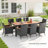 Nysa 8 - Person Acacia Wicker Patio Dining Set with Rectangular Table , Cushions Included