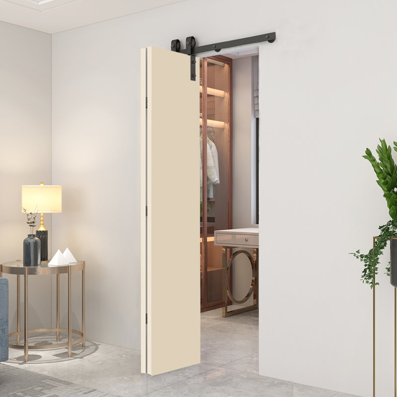 Porte pliante en bois manufacturé et métal, 24 po x 80 po, Beige