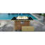 Table de foyer d'extérieur 60000, tissage rectangulaire ouvert de 43 po, pare-vent en verre pour terrasse de jardin - Table d'ombre jaune orange avec pierres bleues, propane et moutarde