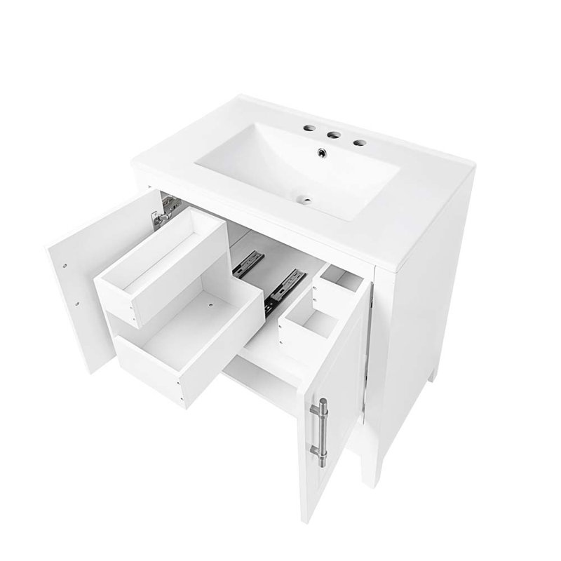 Meuble-lavabo 30 po avec lavabo, armoire multifonctionnelle