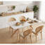 Table de salle à manger en MDF blanc pour 4 personnes, table rectangulaire moderne de cuisine ou de bureau
