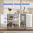 Fluted Buffet Sideboard With 3 Doors, Modern Accent Cabinet With Adjustable Shelves, Kitchen Storage With Golden Handles, Coffee Bar For Kitchen, Dining Room-1745632550