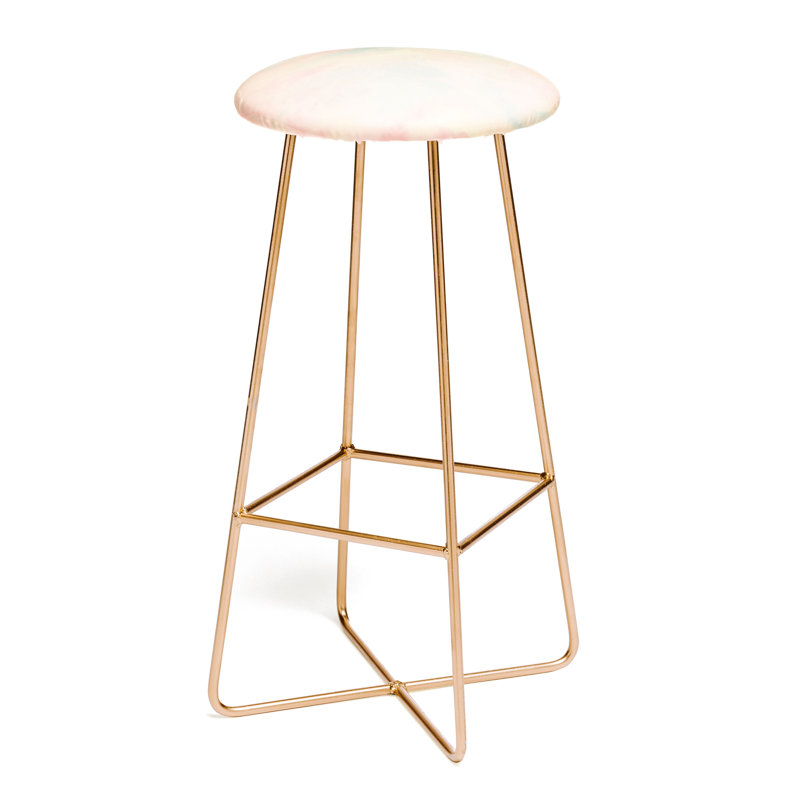 Tabouret de comptoir 25 po Jacqueline, Doré, Rose