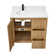 Seoul 36" Single Vanity in Washed Ash Grey with White Grain Composite Stone Top