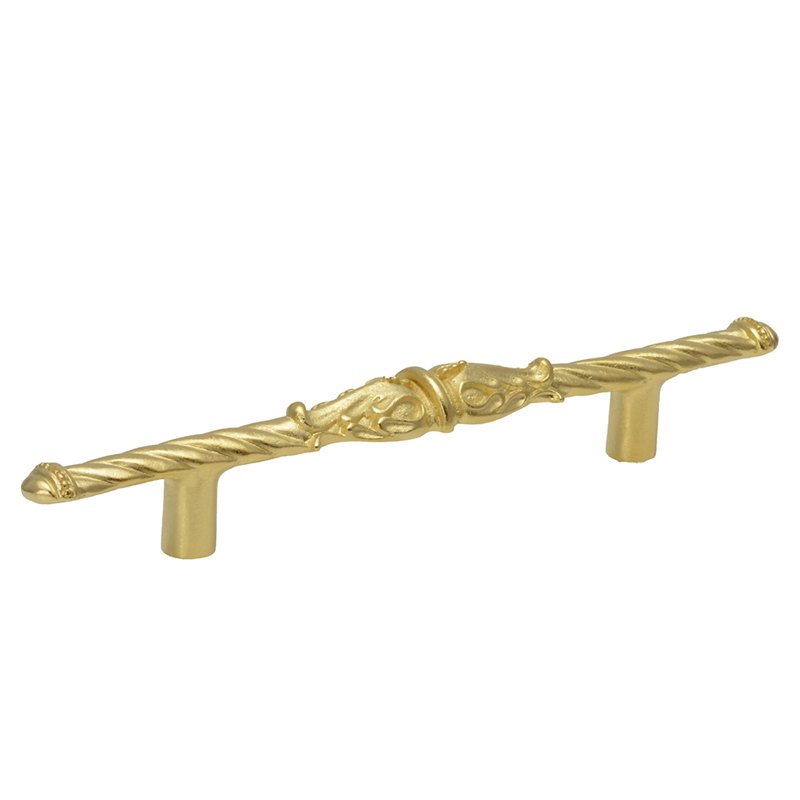 Acanthus 3 inches c.c. pull Romanesque style in Gilded Mercury, Gold, 4"