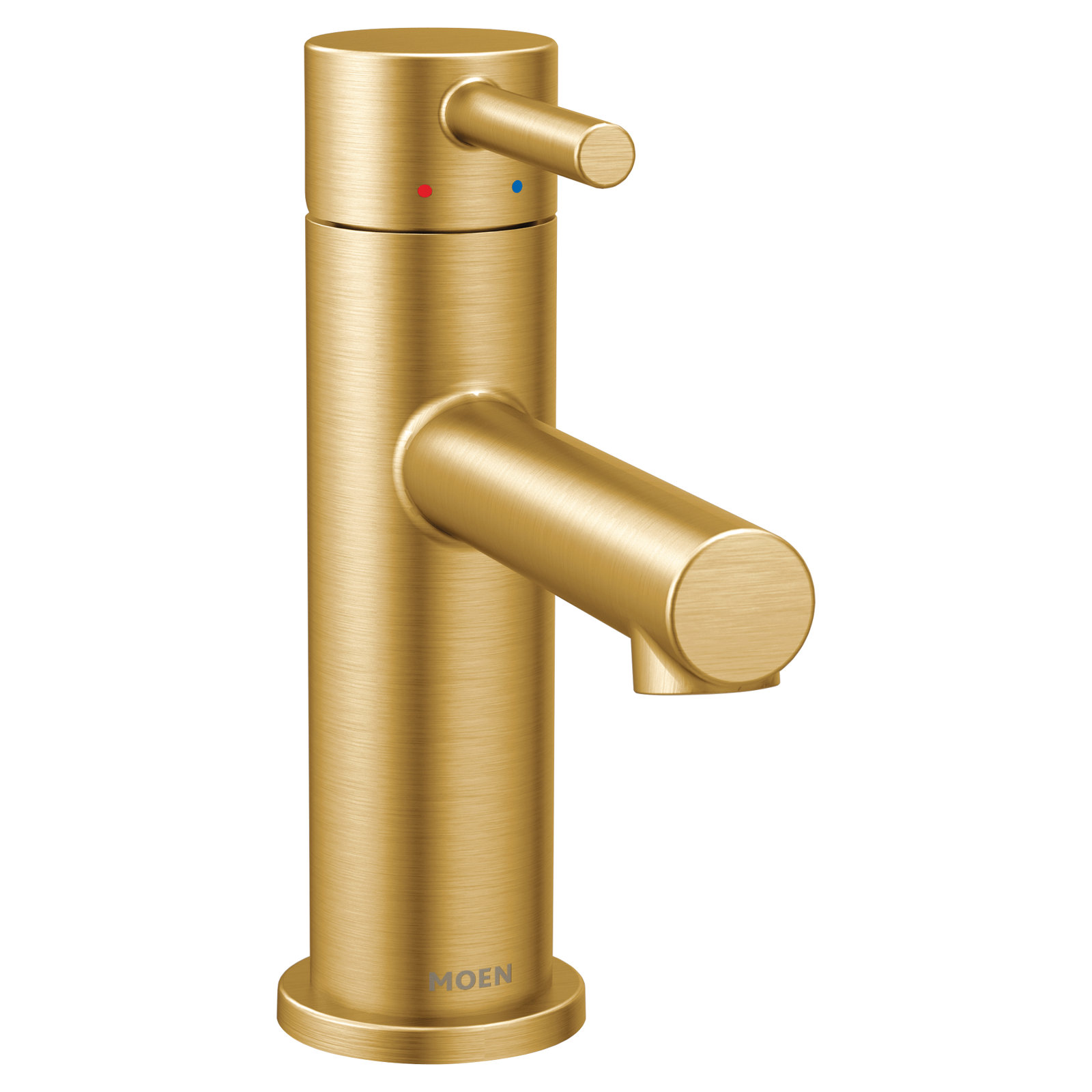 Align Single-Hole Bathroom Faucet with Drain, Brushed Gold