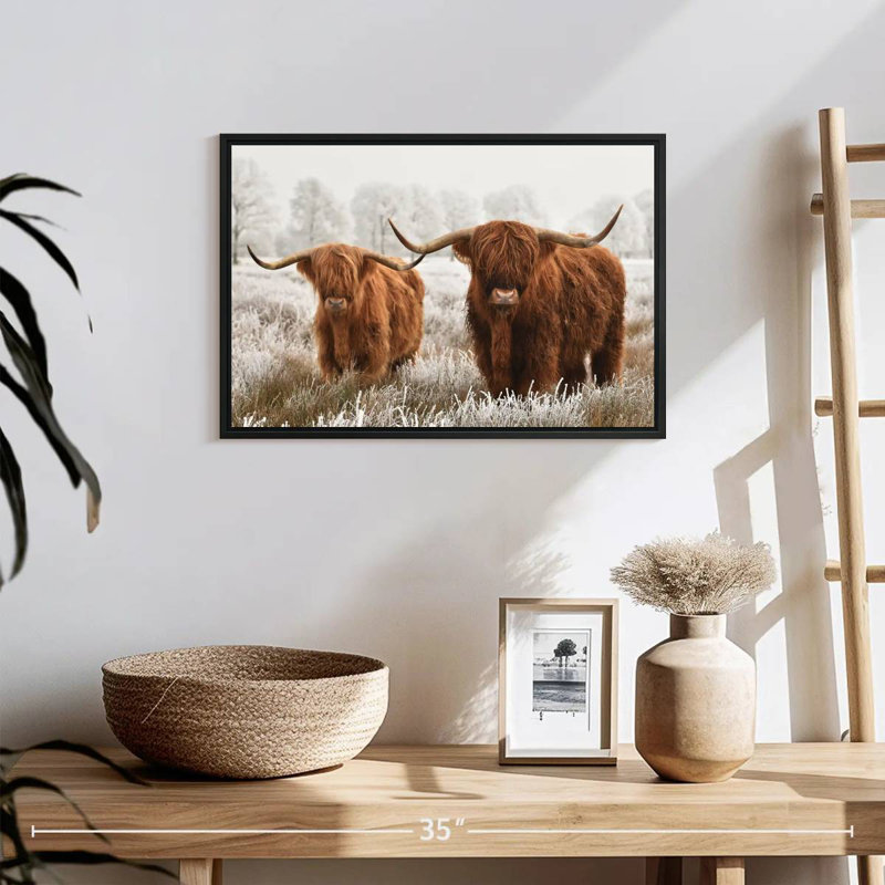 Hairy Scottish Highland Cows, 13" H x 19" W