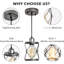 Luminaire suspendu industriel industriel argenté réglable pour la cuisine, la salle à manger, le couloir - éclairage de la méthode Downlight Grey avec entrée en hauteur, forme cylindrique rétro, base E26