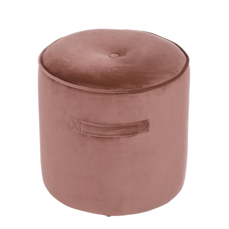 Talon 38cm Wide Round Pouf Ottoman, Rose