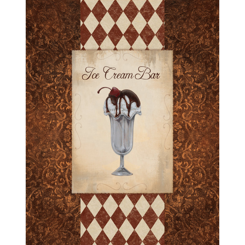 Ice Cream Bar - Graphic Art Print, 76 cm H x 51 cm W, Black Floater Framed
