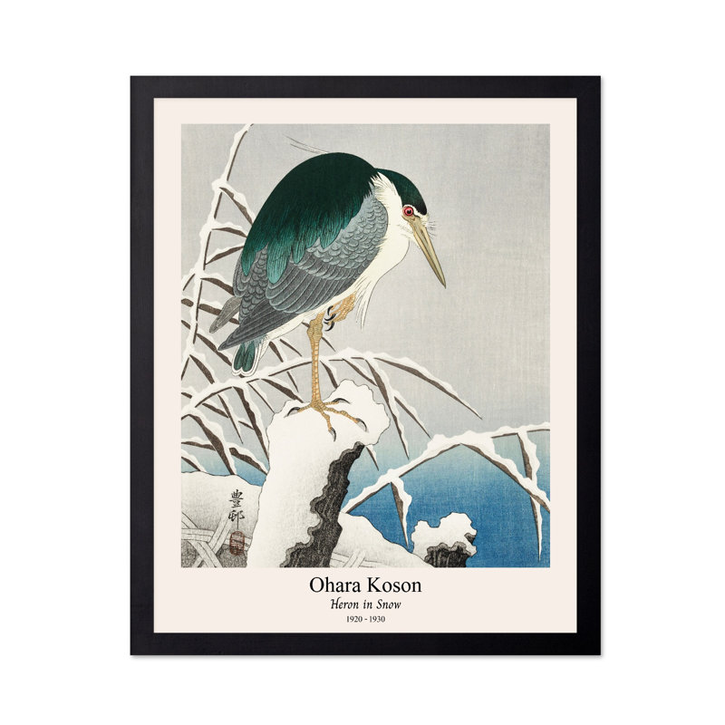 Ohara Koson - Héron dans la neige, Unframed, Poster, 16"H x 20"W