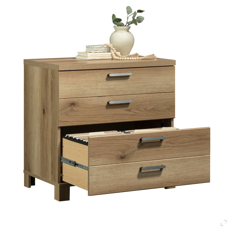 Classeur latéral avec rangement pratique, finition brune