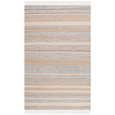 Caspen Hand Woven Jute, Wool Striped Rug