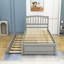 Lit plateforme simple en bois avec lit gigogne simple-1163430717