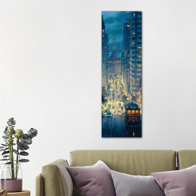 «Light Canyon» par Evgeny Lushpin - Estampe numérique sur toile tendue avec châssis panoramique, L 20 po x H 60 po x P 1,5 po