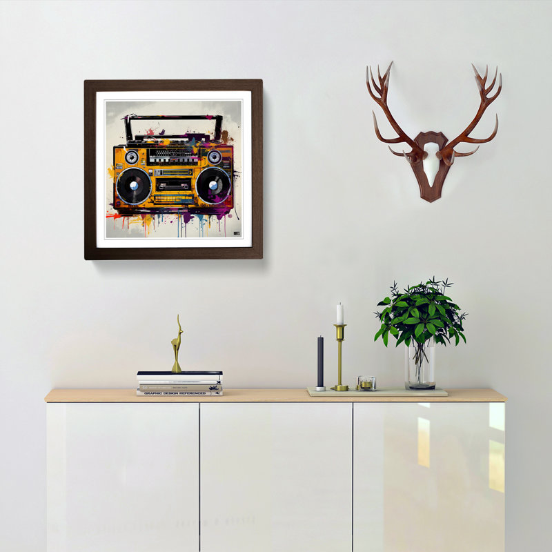 Single Picture Frame Print on Wood, Walnut