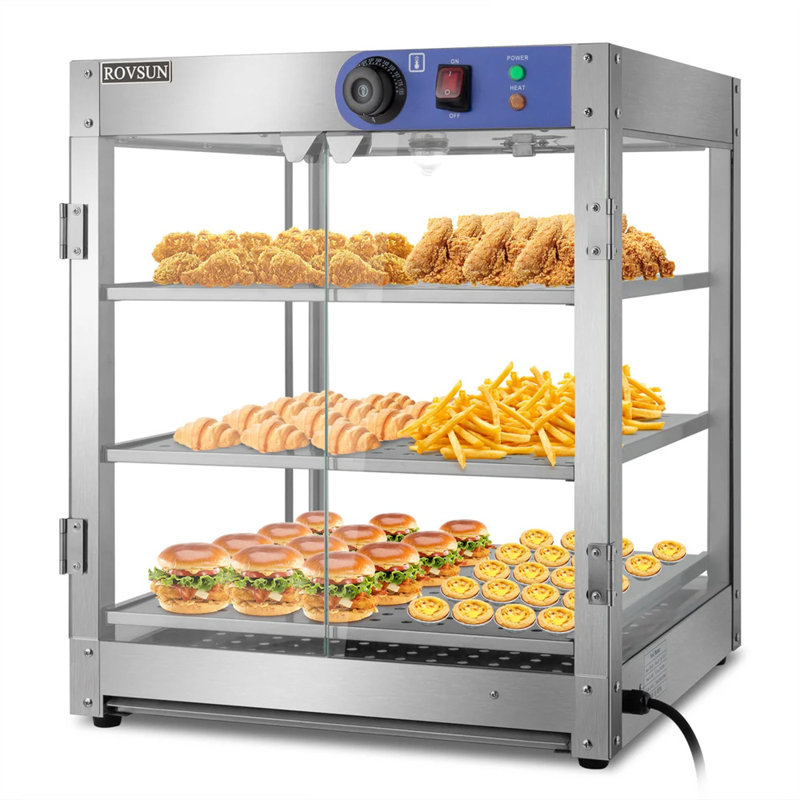 3-Tier 20" 800W 110V Hot Food Warmer Display Case Countertop