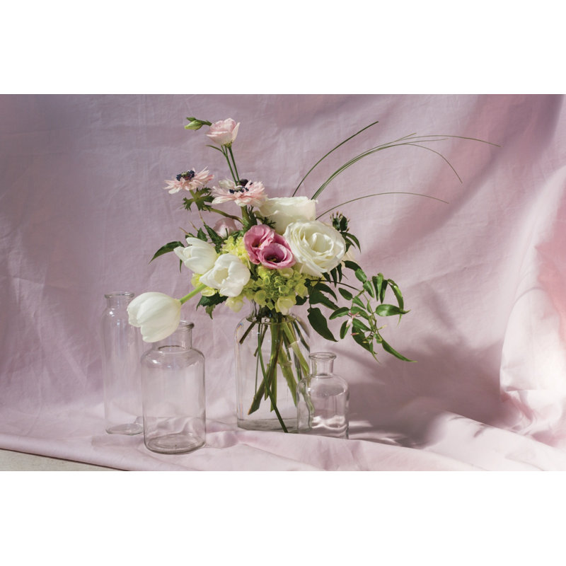 Glass Table Vase, 4.75" H x 2.5" W x 2.5" D
