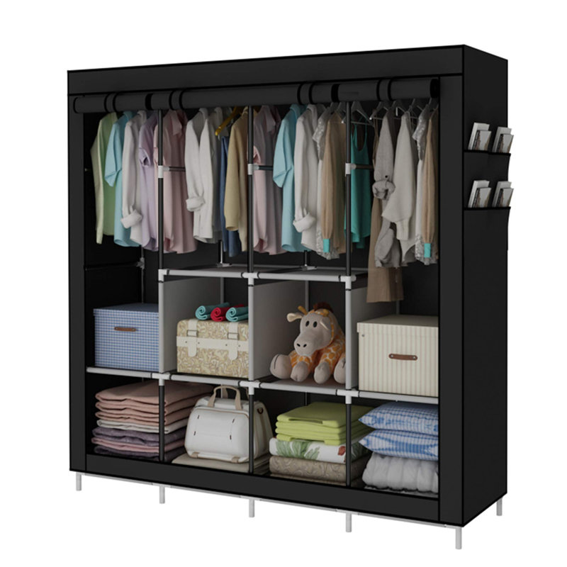 Westrick 1 Door Plastic Wardrobe, Black