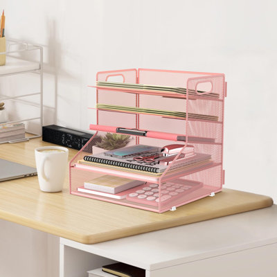 Classeur de bureau en métal à 5 niveaux, plateau pour papier à lettre