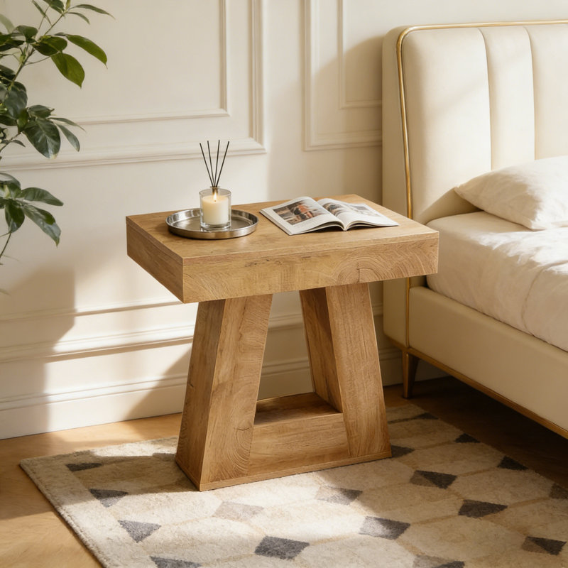 Table d'appoint rectangulaire en bois 