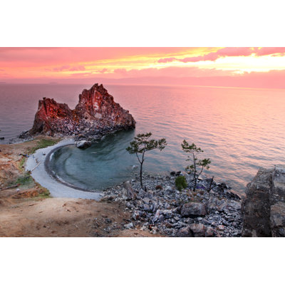 Sundown At Shaman Rock, Lake Baikal, Russia by Konstantin32 - Wrapped Canvas Print