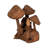 Sculpture Wood Mushroom-Inspired Design 13" Brown for Home Office Bedroom Living Room Decor.