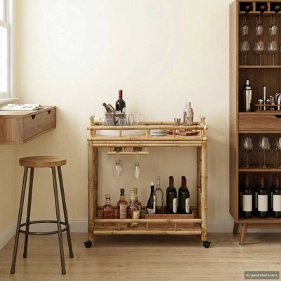 Bamboo Bar Cart
