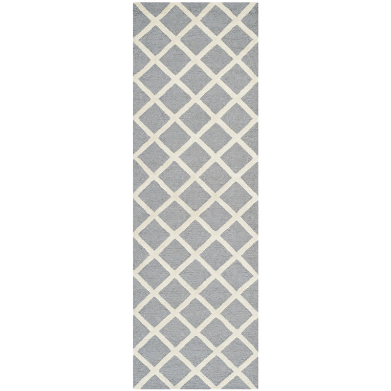 Sanyla Hand Tufted Wool Geometric Rug, Runner 2'6" x 10'