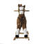 Cheval à bascule pour bébé, peluche à bascule pour enfant, jouet à enfourcher avec sons réalistes et poignée, marron-17004037