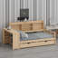 Structure de lit d'angle multifonctionnelle avec tablettes intégrées et prise de courant-226333610