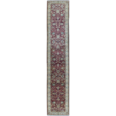 Tapis rouge et crème noué à la main de haute qualité