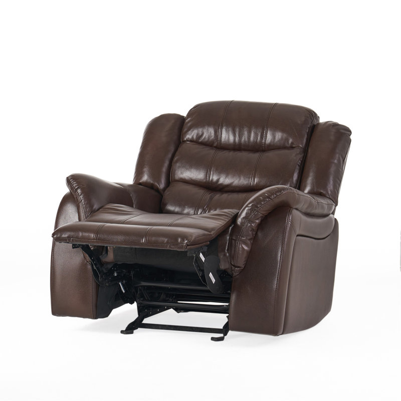 Design classique, tissu moelleux brun foncé, fauteuil inclinable oscillant