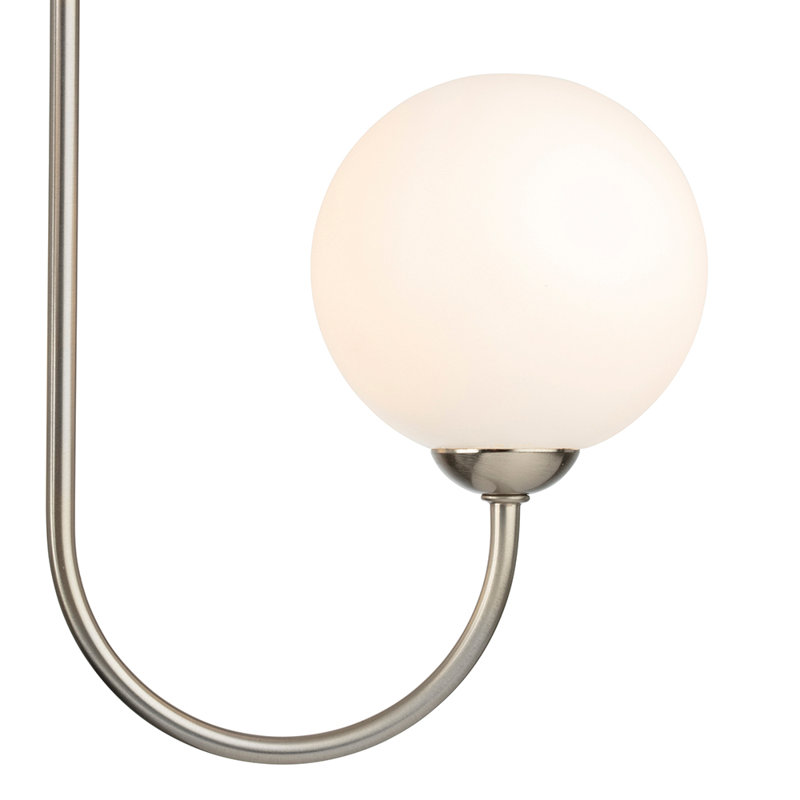 3 - Light Shaded Chandelier, Brushed Steel