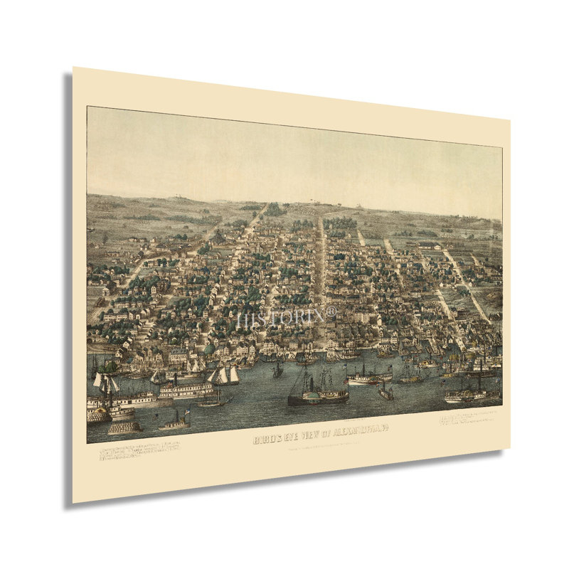 1863, Alexandria, Virginie, carte, affiche sur papier, H 18 po x l 24 po x P 0,01 po