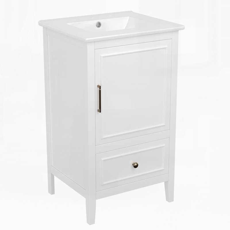 Meuble-lavabo avec porte 20 po, lavabo et porte 20 po, Blanc