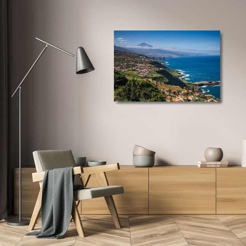 Bibikow, Walter Canary, île de Ténériffe, El Sauzal, vue sur la côte ouest du mont Teide, H 17 po x l 24 po