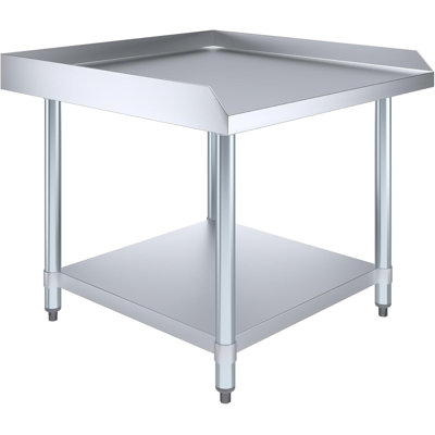 Express KitchQuip 24" H Stainless Steel Equipment Stand with Adjustable Undershelf, 30 in. W x 30 in. D
