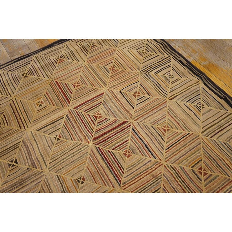 One-of-a-Kind 4'5" X 4'5" Square Hand Hooked Area Rug