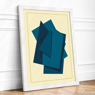 Teal Structure Geometric - Framed Print