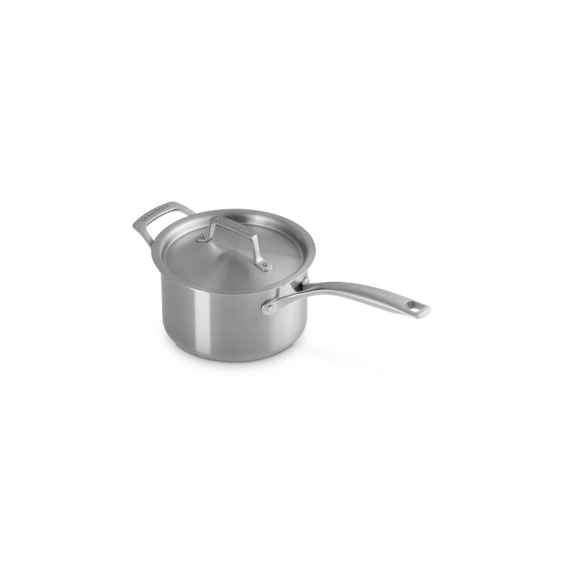 Le Creuset Essential Stainless Steel Round Saucepan With Lid, 4 Qt., 3 quarts