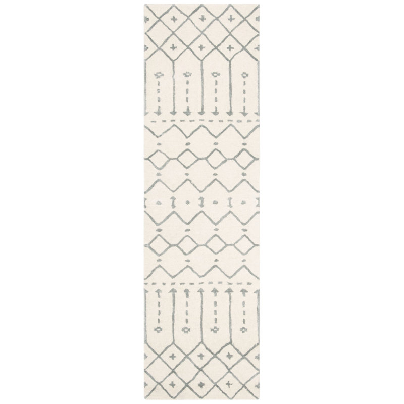 Griffiths Hand Tufted Wool Geometric Rug, Runner 2'3" x 10'